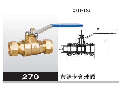 黃銅卡套球閥